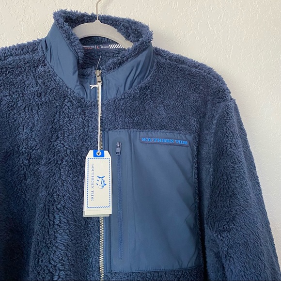 NWT Southern Tide Sherpa Full Zip Jacket Navy - Picture 5 of 7